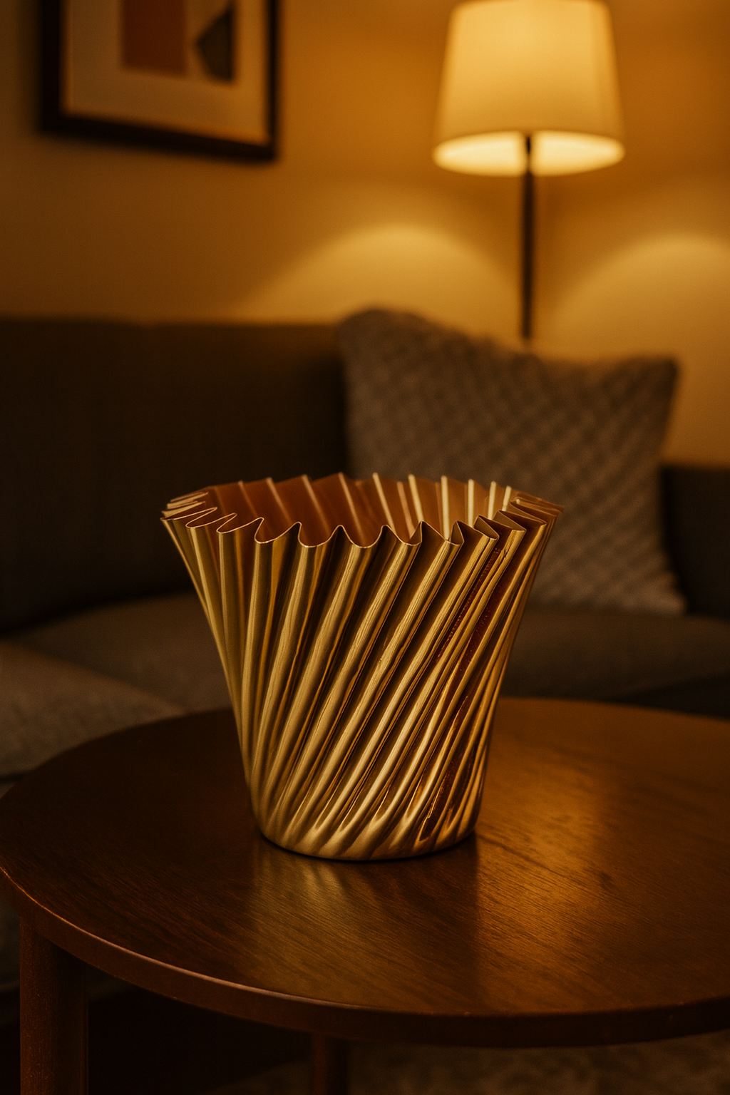 GOLDEN RIPPLE PLANTER/ VASE