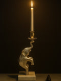 STANDING ELEPHANT CANDLEHOLDER WITH MARBLE BASE