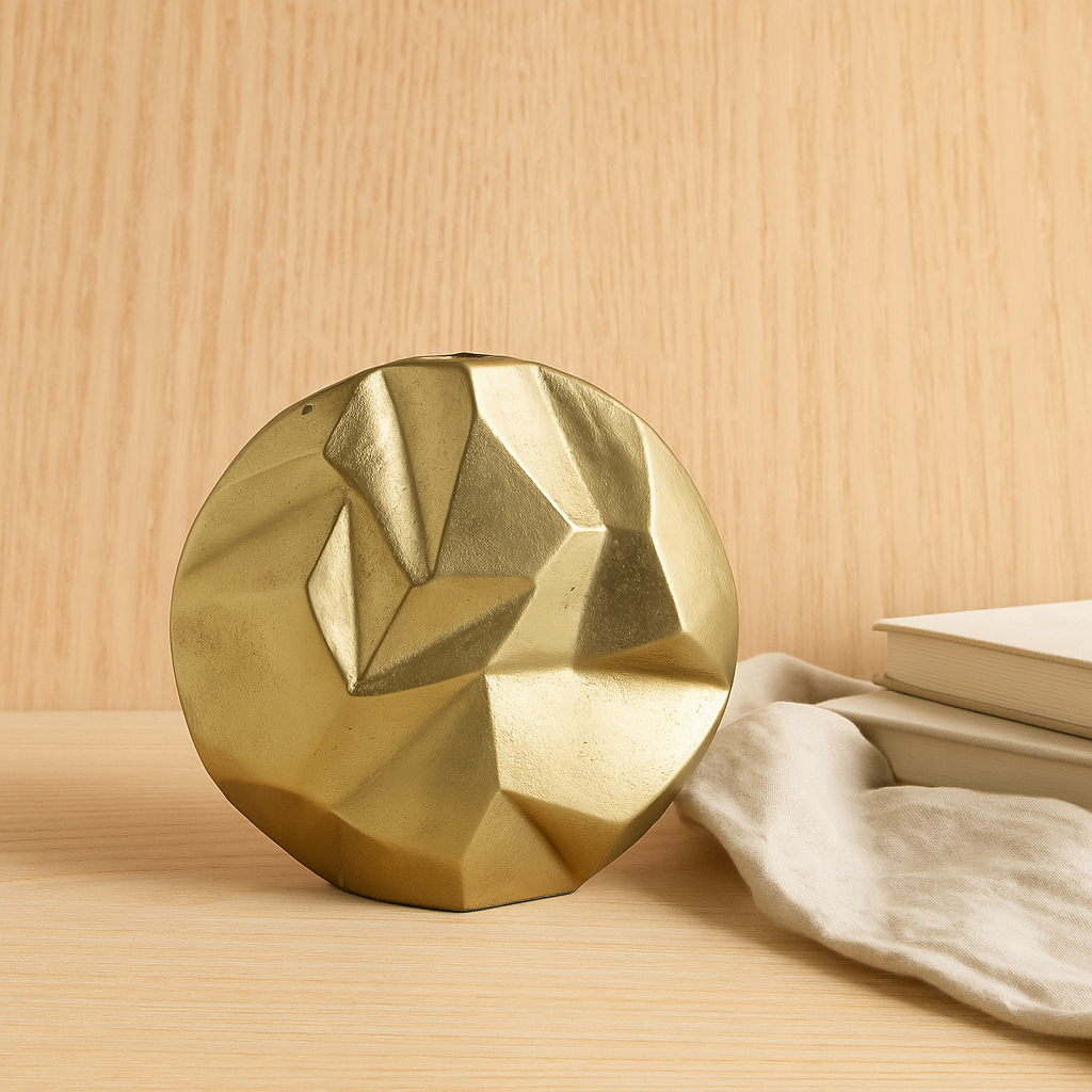 Geometric Gold Vase