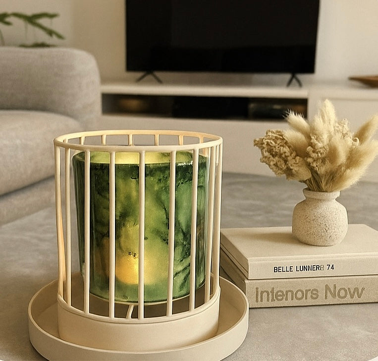 GREEN WHITE CAGE PLANTER