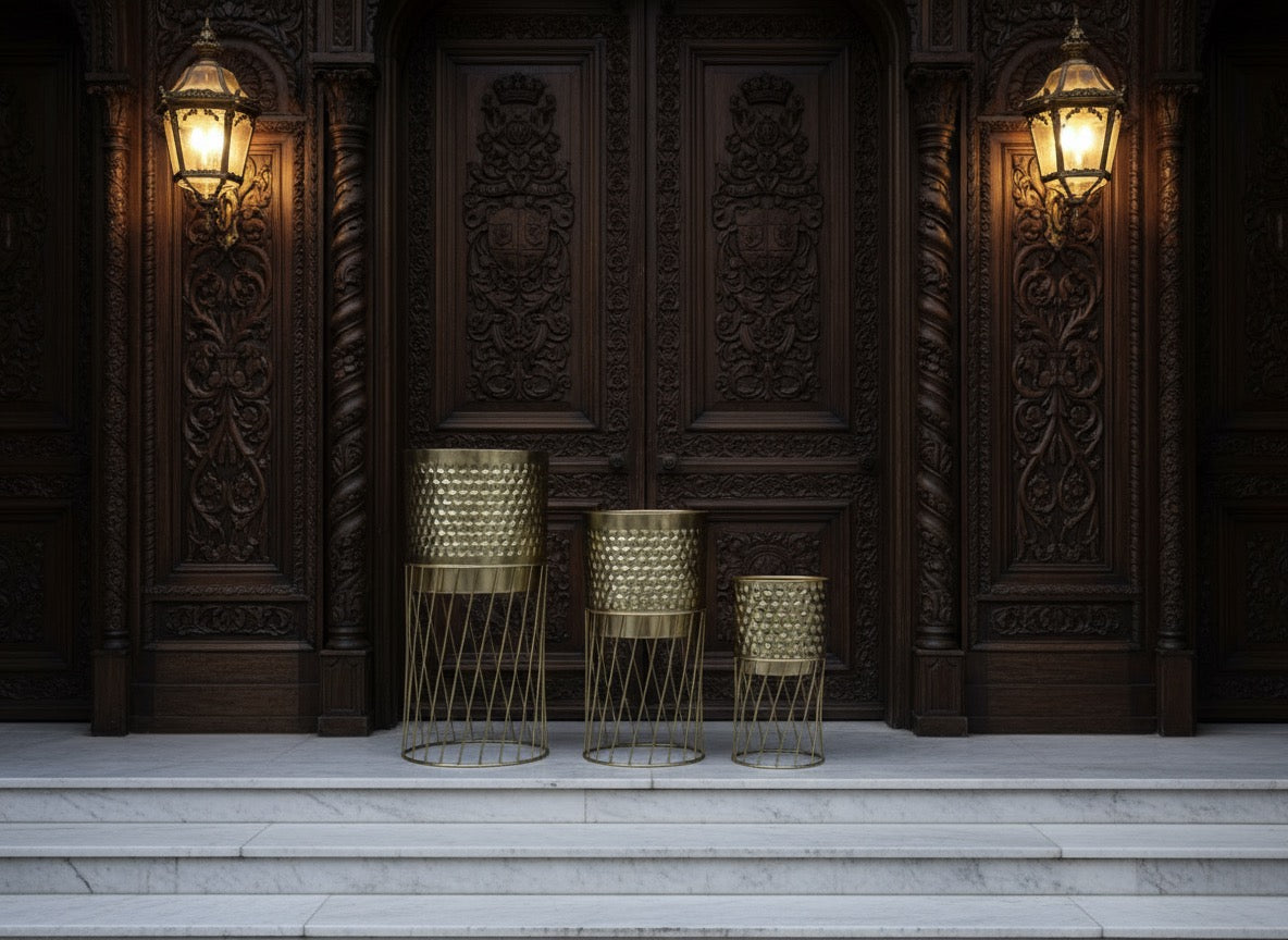 GILDED GEO PLANTER (SET OF 3)