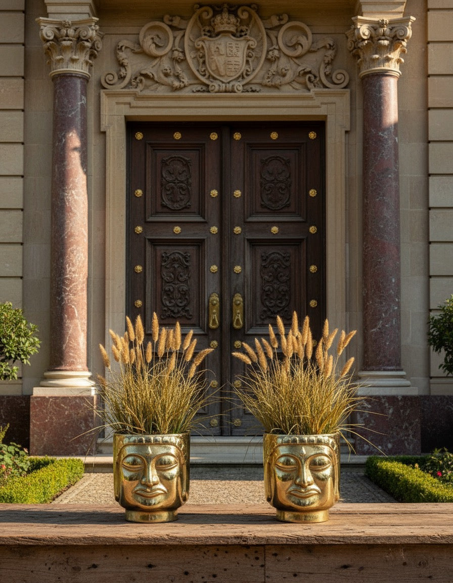 GOLDEN BUDHA HEAD PLANTER