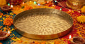 ROUND SHAPED LEAF PATTERN HAMMERED PLATTER