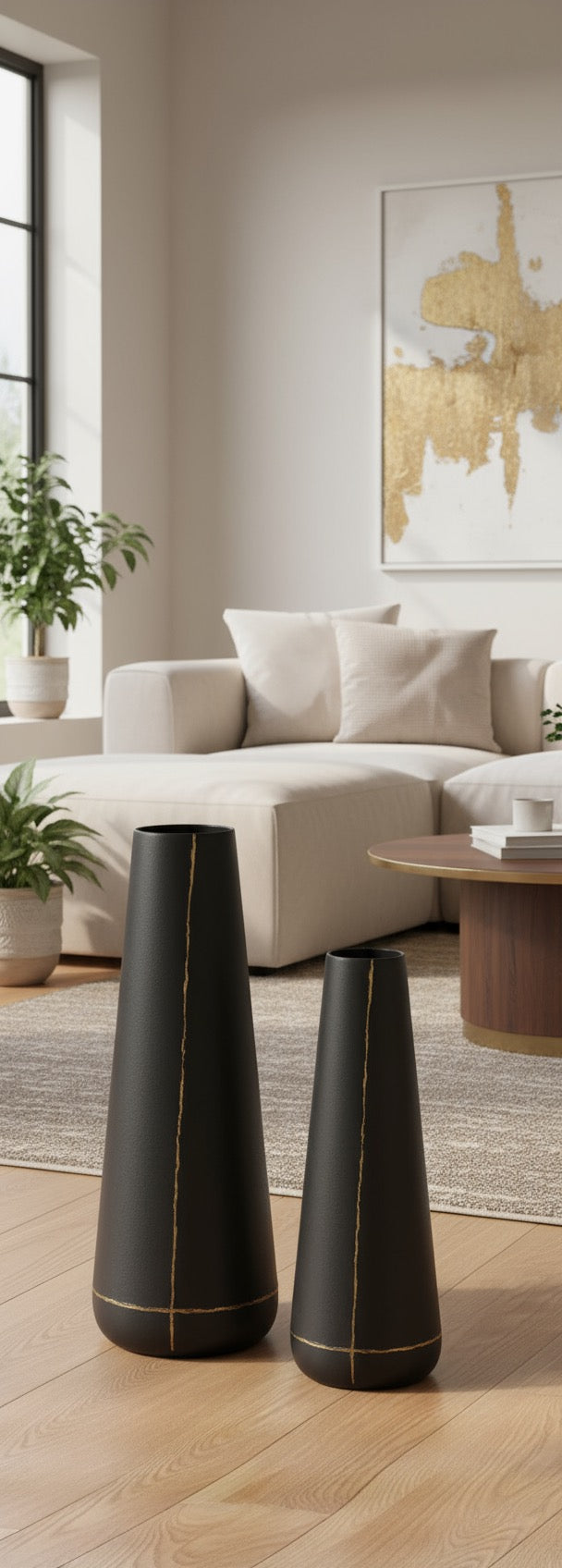 NOIR CREST METAL VASE