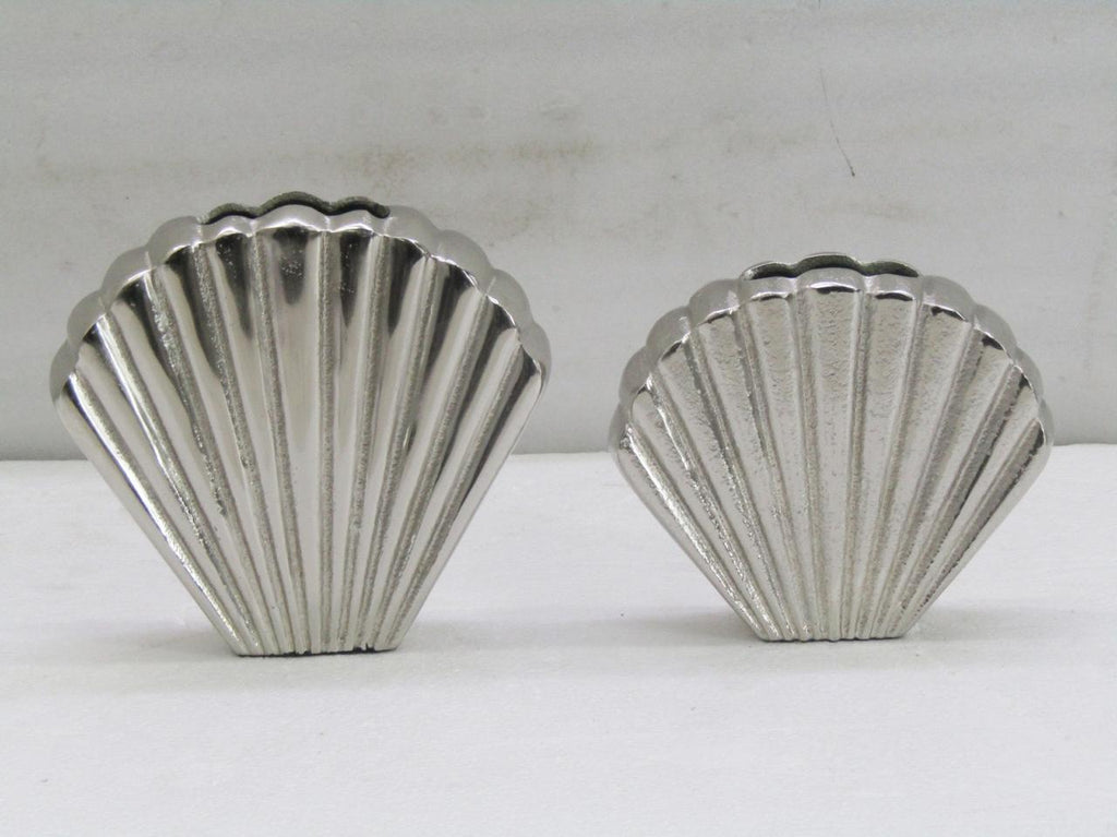 SILVER SCALLOP ELEGANCE VASE (SET OF 2)